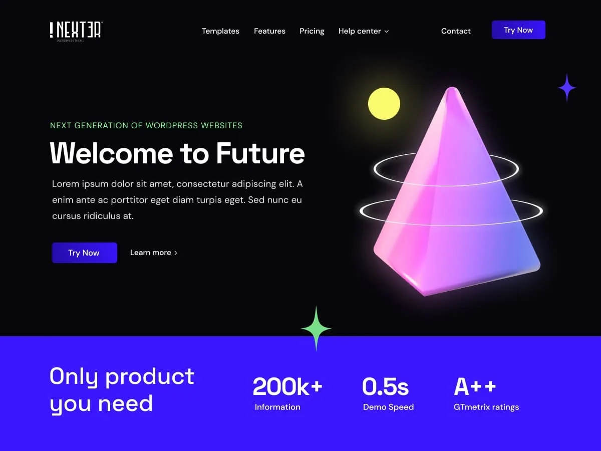Nexter web sitesi teması ile hızlı ve SEO dostu bir web sitesi görünümü