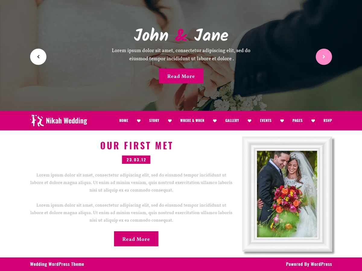 Nikah Wedding web sitesi teması görseli