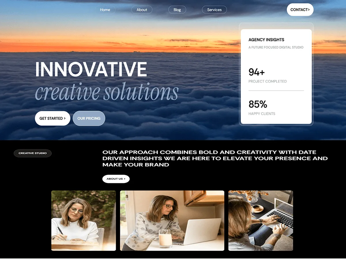 Nimbora web sitesi teması önizlemesi