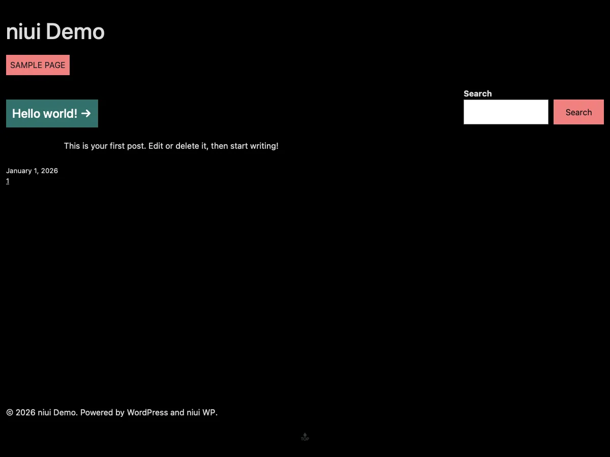 niui WP temasının minimal tasarımı ve blok düzenleyici uyumluluğu