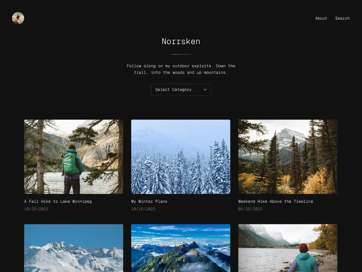 Norrsken web sitesi teması önizlemesi