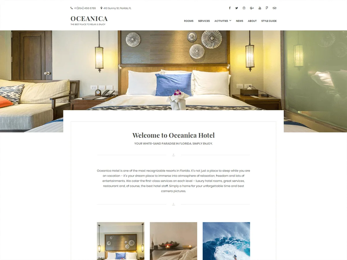 Oceanica Lite web sitesi teması önizlemesi