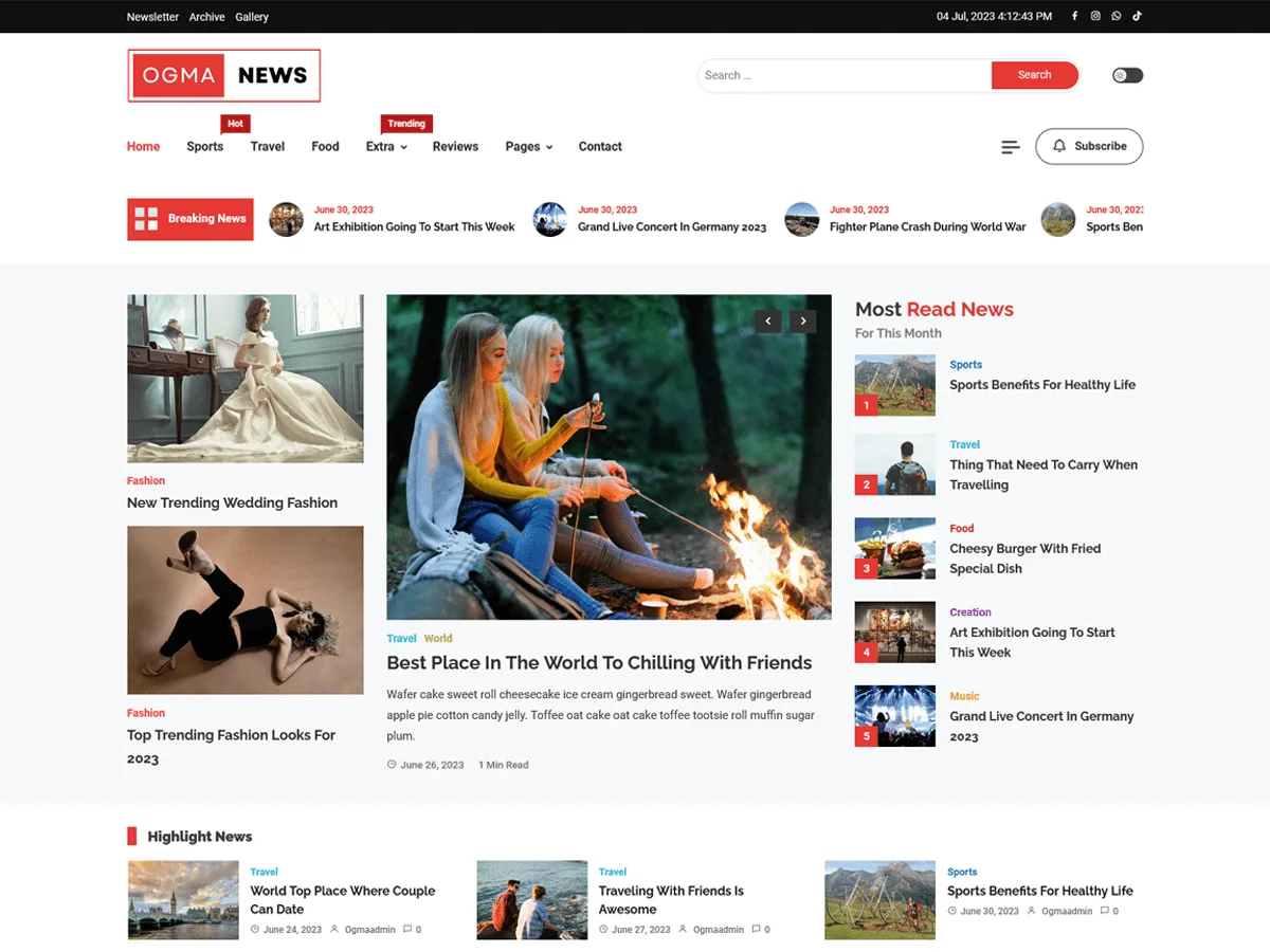 Ogma News web sitesi teması ile haber sitesi tasarımı