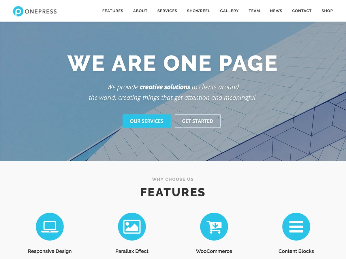 OnePress WordPress theme preview