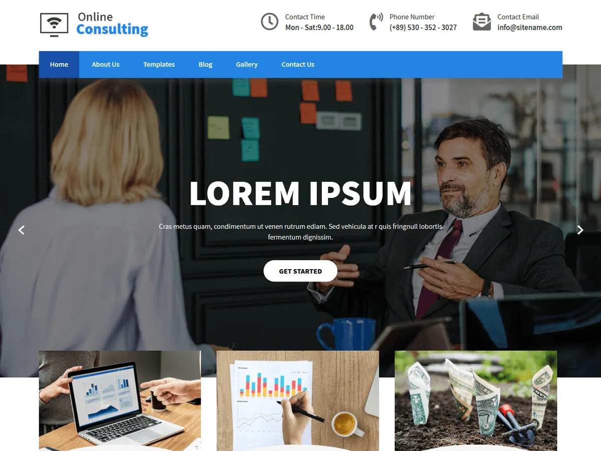 Online Consulting web sitesi teması önizlemesi