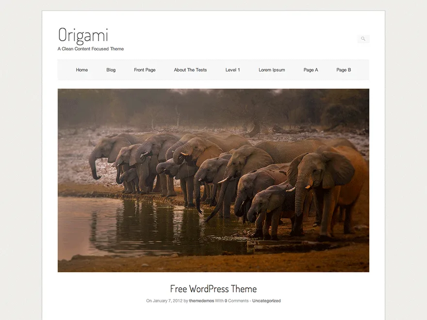 Origami web sitesi teması önizlemesi