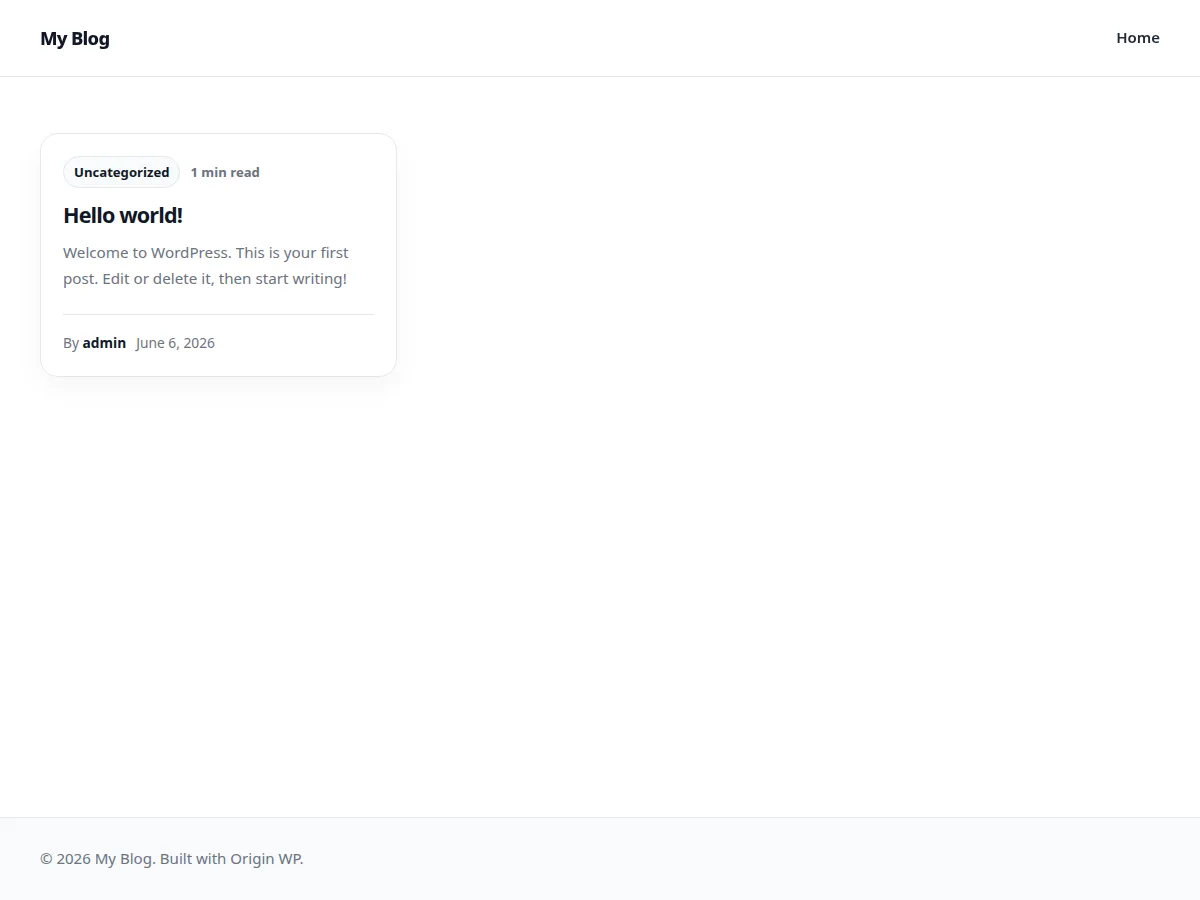 Origin WP web sitesi teması önizlemesi