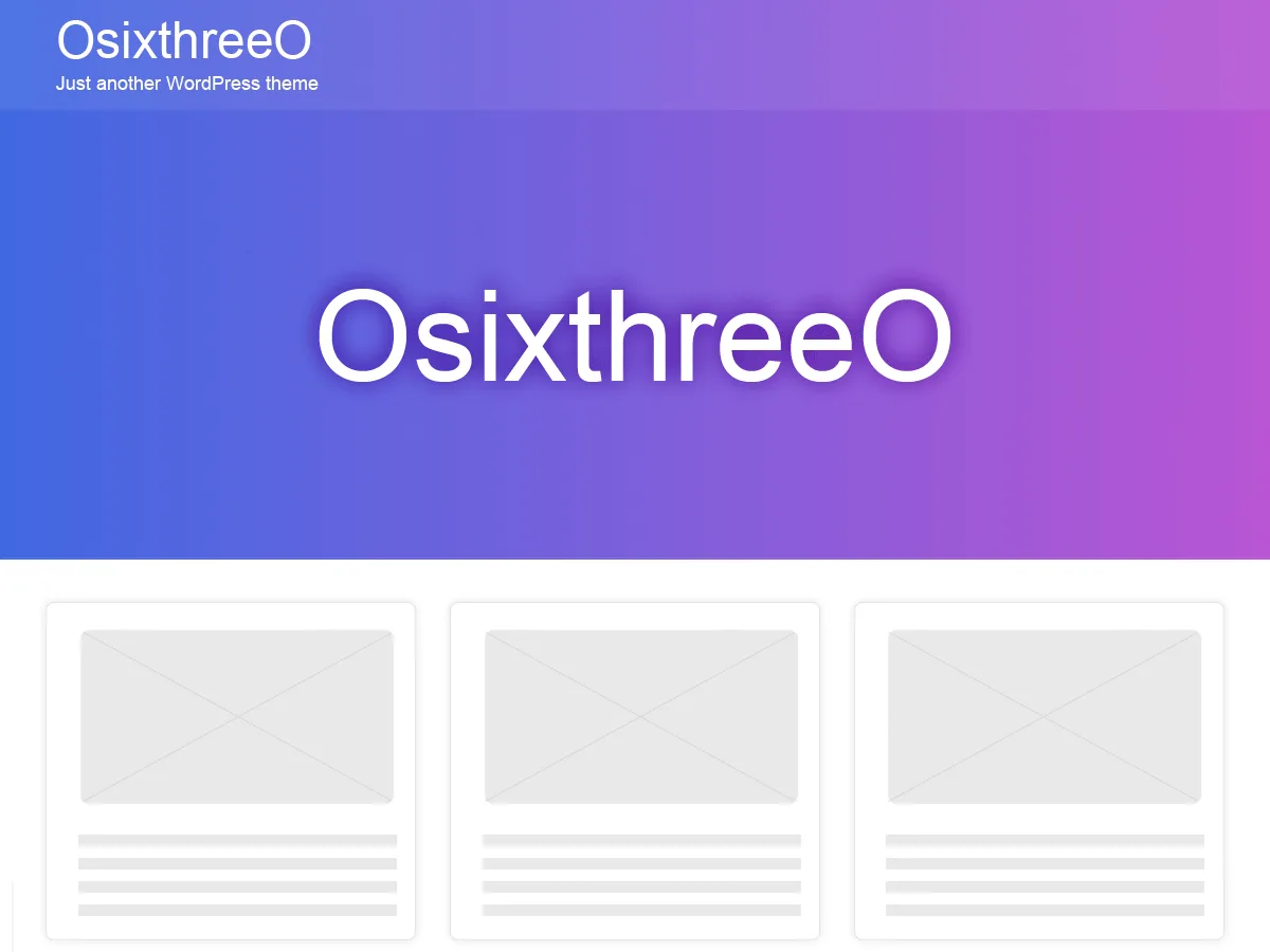 OsixthreeO web sitesi teması önizlemesi