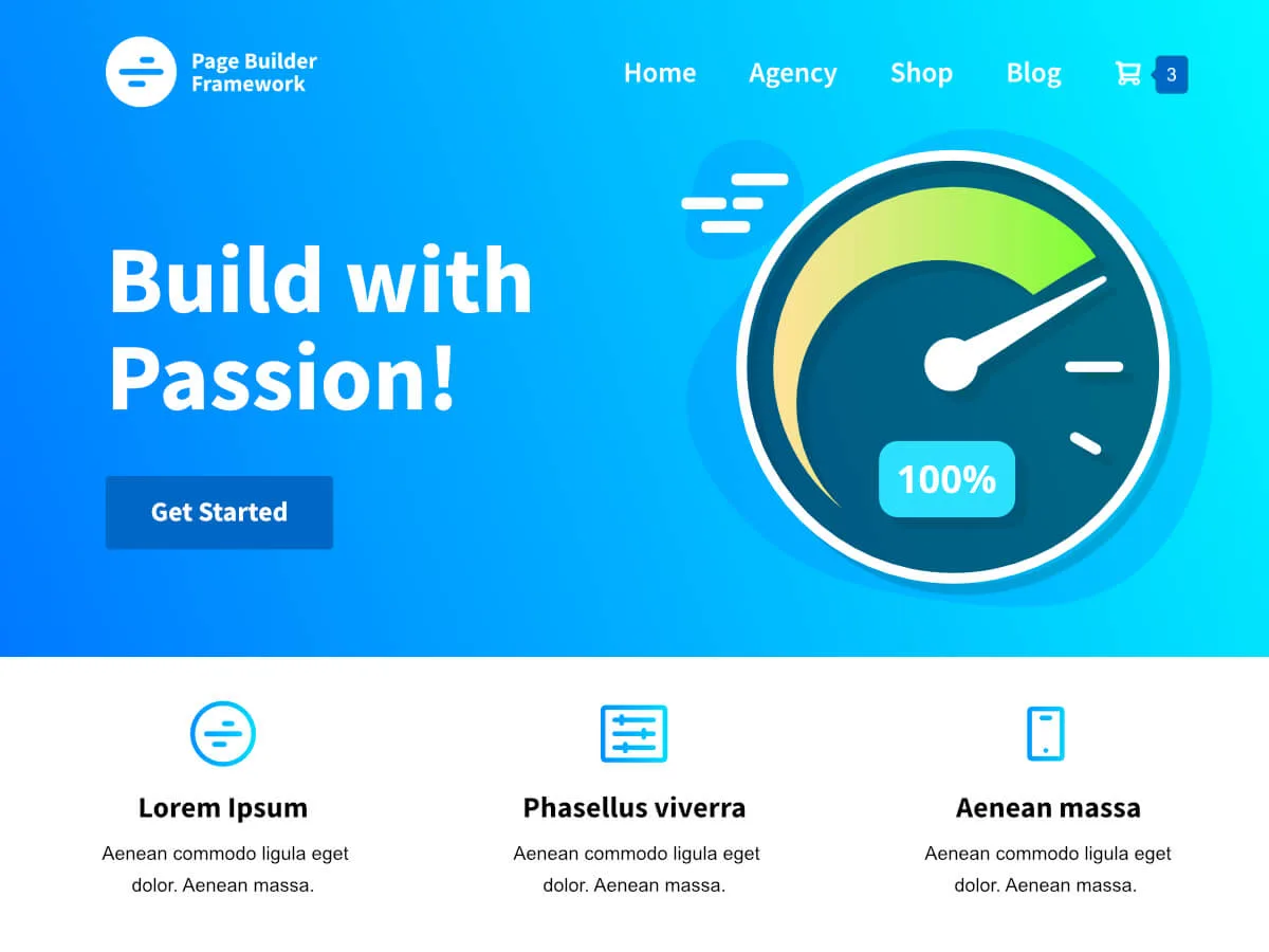 Page Builder Framework WordPress theme interface