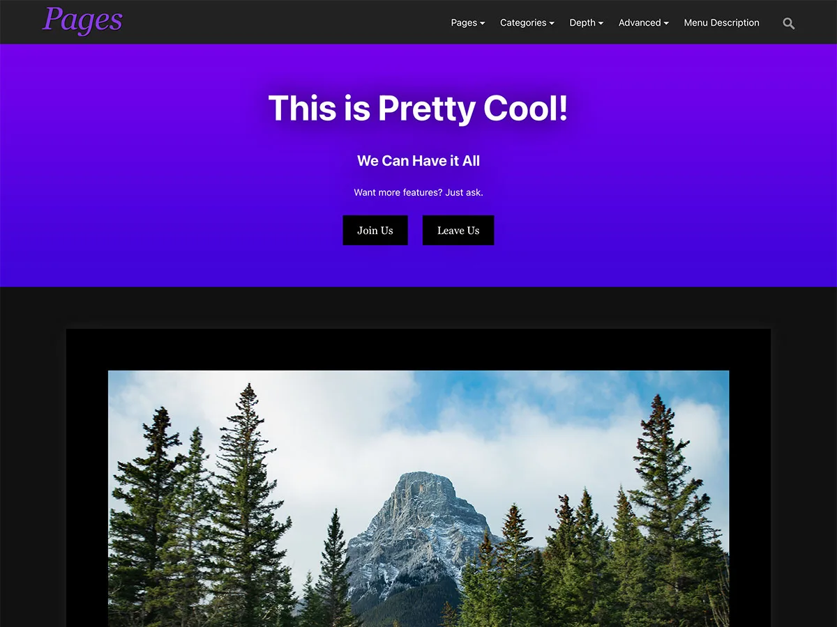Pages web sitesi teması özellikleri ve kullanım alanları