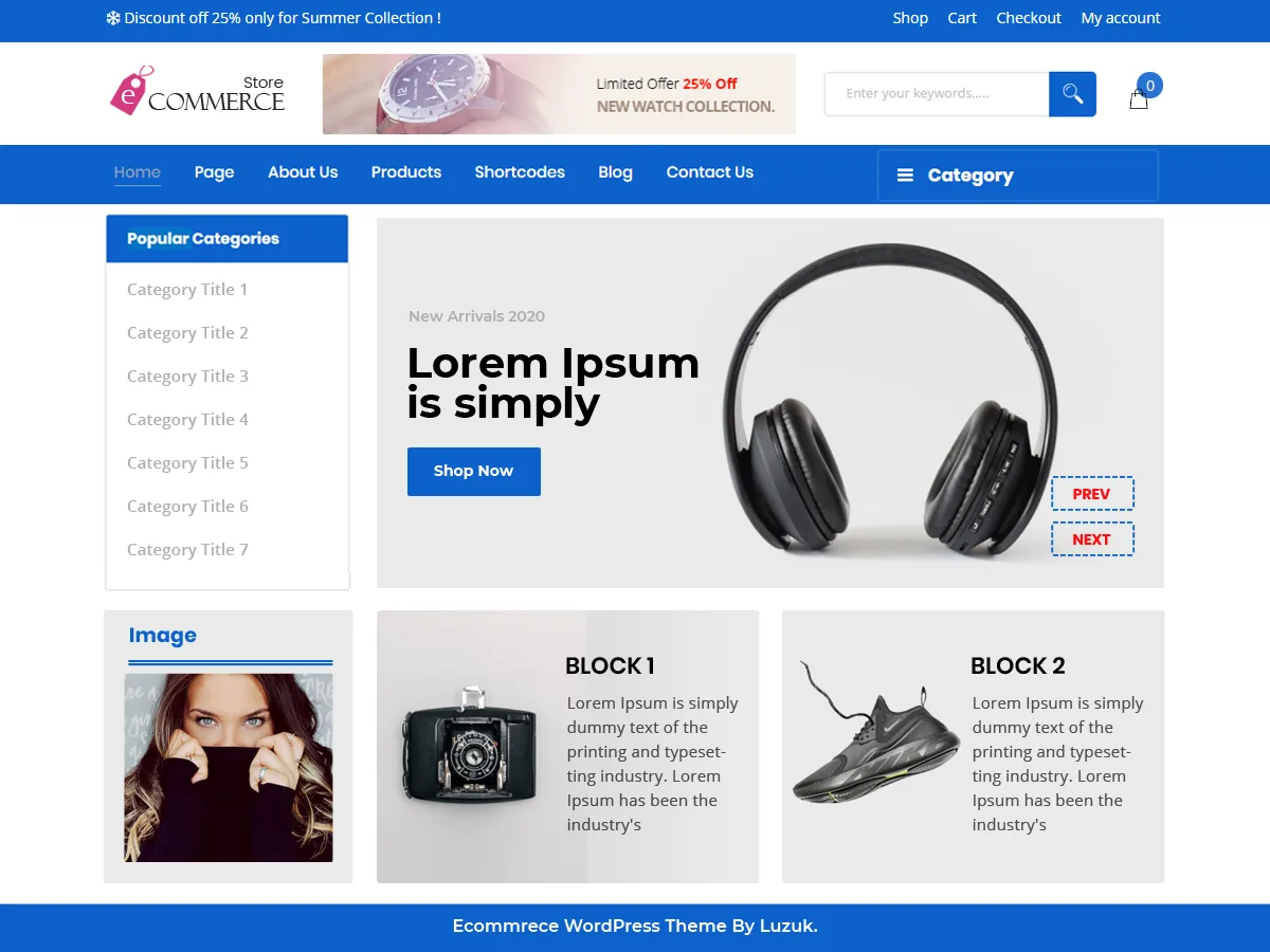 Perfect Ecommerce Store web sitesi teması önizlemesi