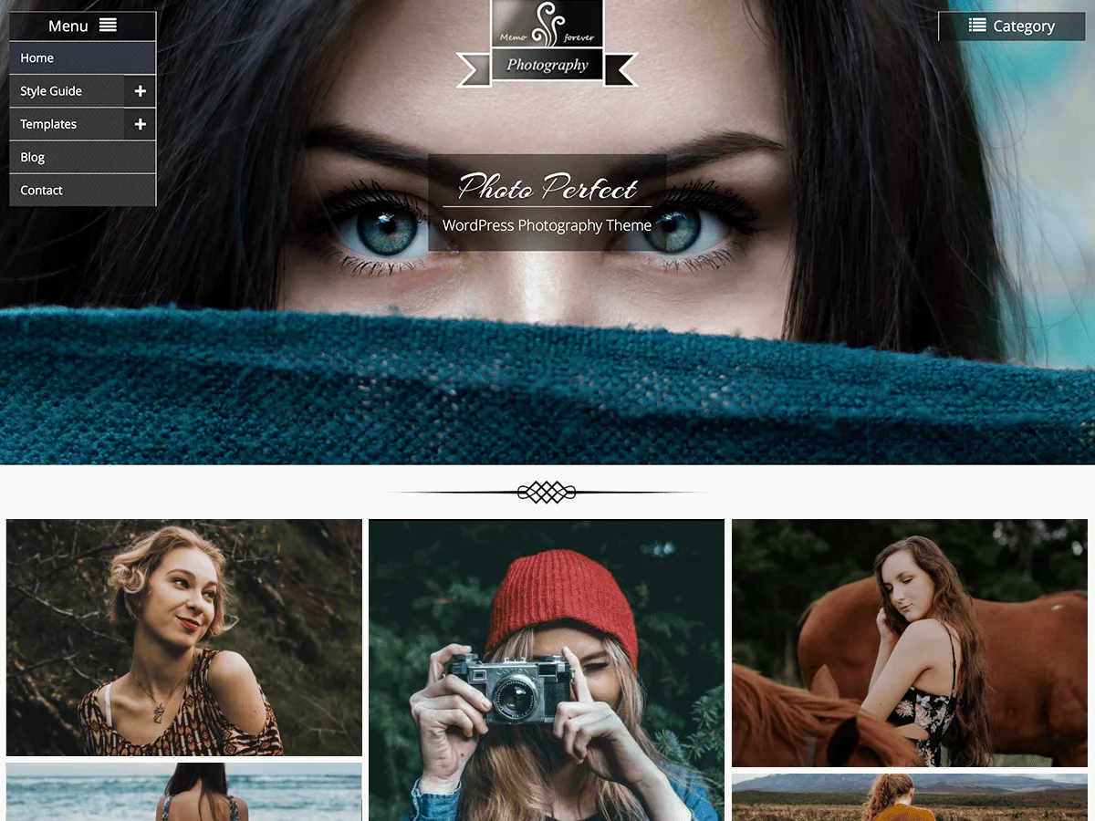Photo Perfect web sitesi teması önizlemesi
