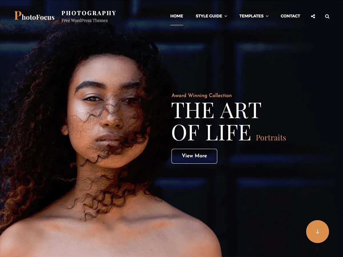 PhotoFocus web sitesi teması önizlemesi