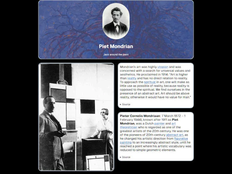 Piet Mondrian web sitesi temasının görsel önizlemesi