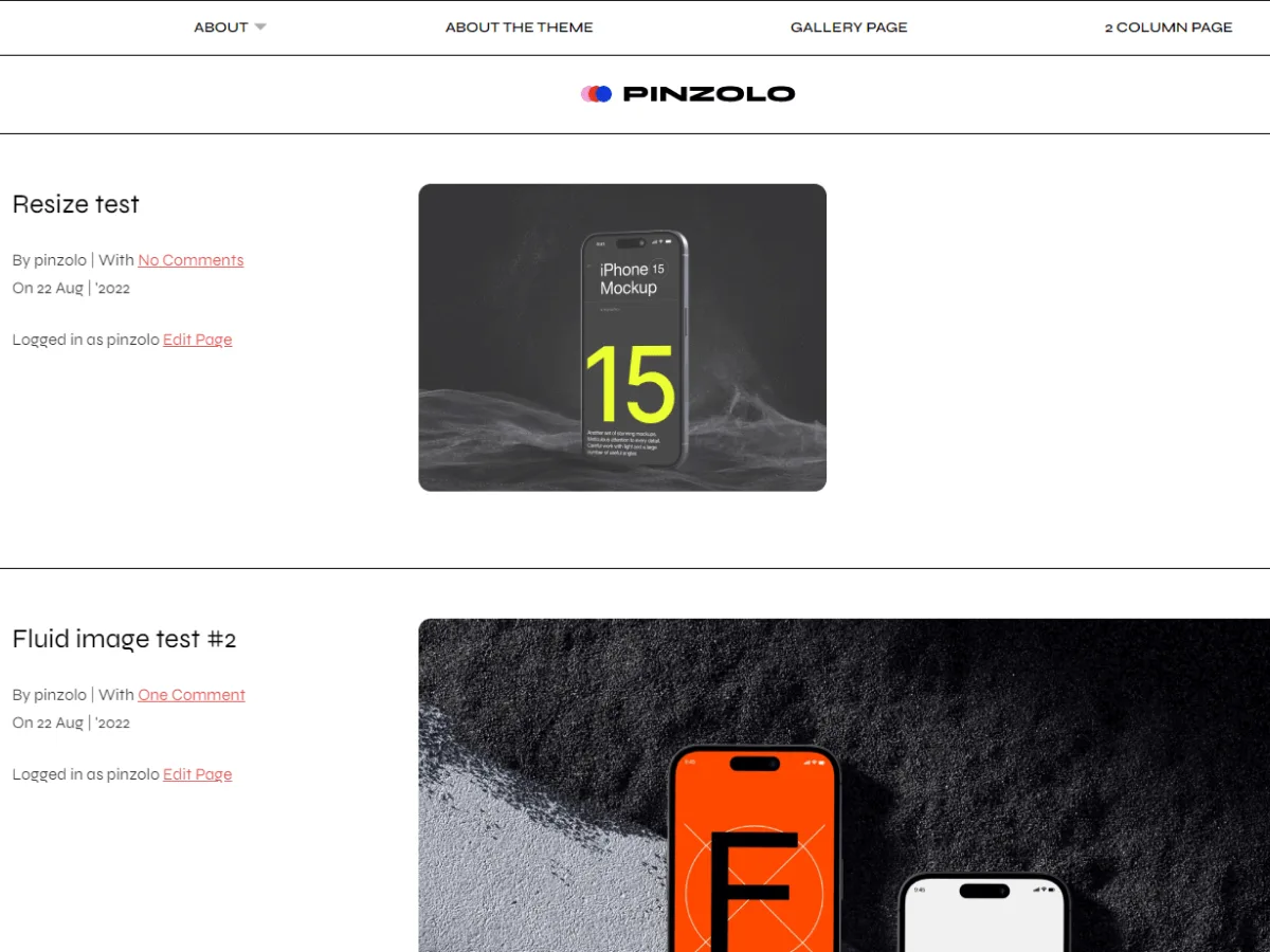 Pinzolo web sitesi teması önizlemesi