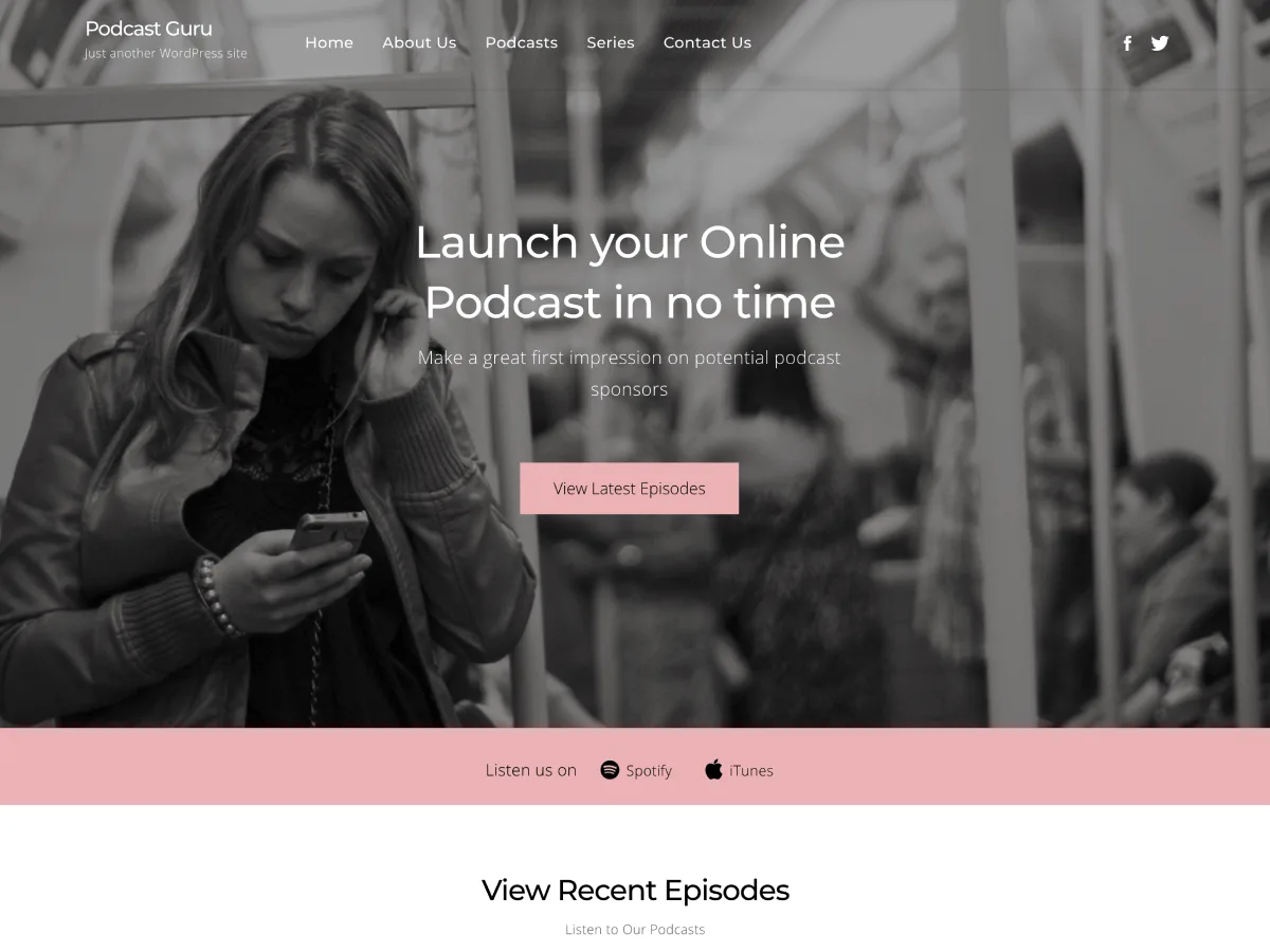 Podcast Guru web sitesi teması önizlemesi
