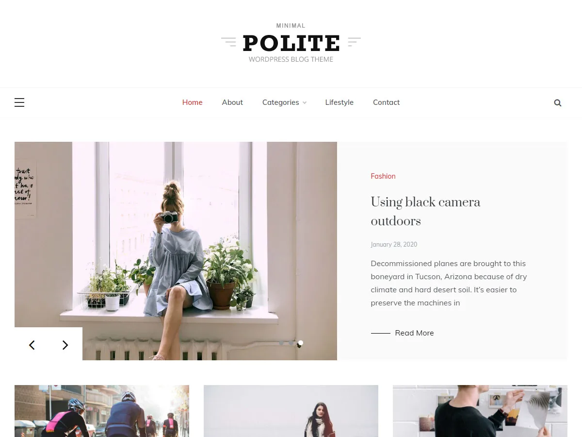Polite web sitesi teması önizlemesi