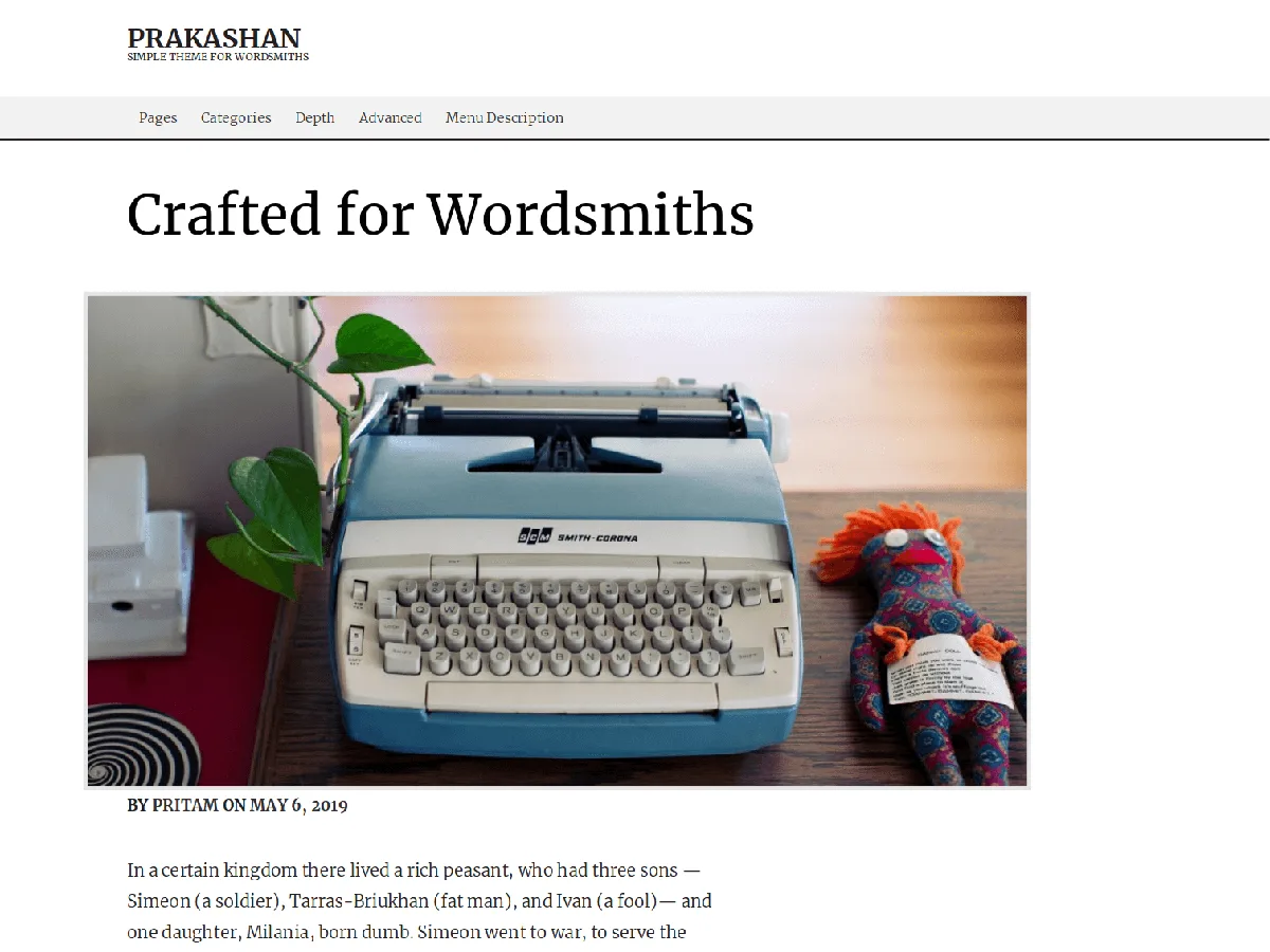 Prakashan web sitesi teması önizlemesi