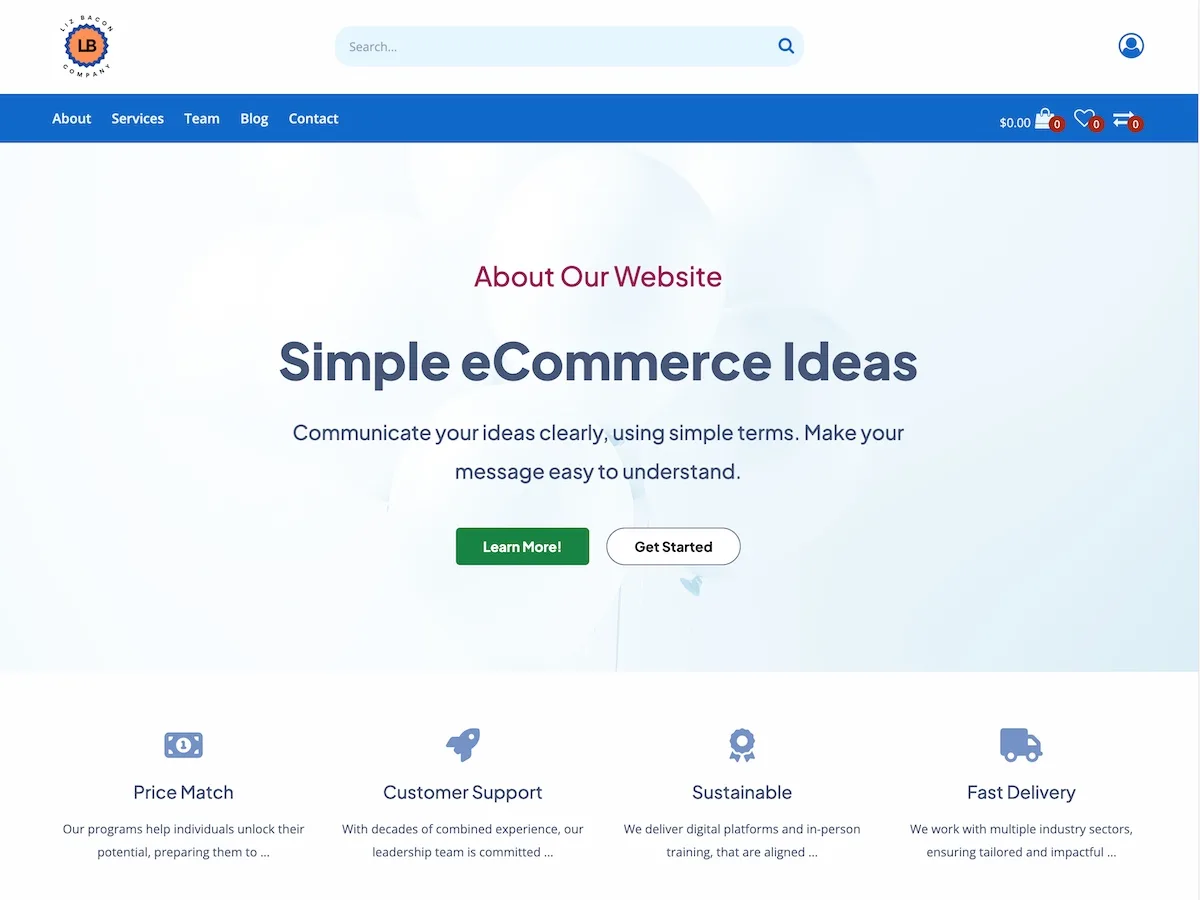 Productive eCommerce web sitesi teması önizlemesi