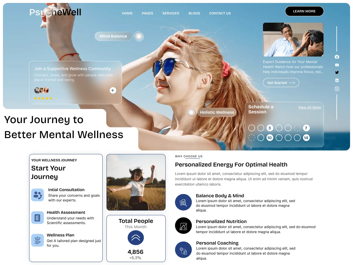 Psychology and Wellness web sitesi teması görseli