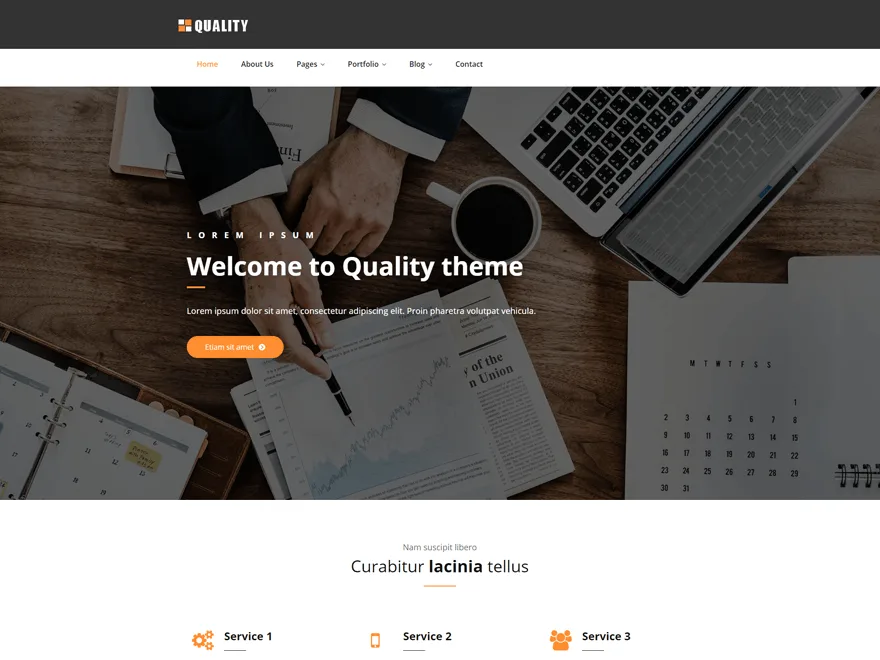 Quality orange web sitesi teması önizlemesi