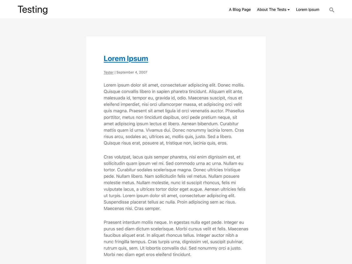 Quiet teması ile tasarlanmış sade ve minimalist bir web sitesi görünümü