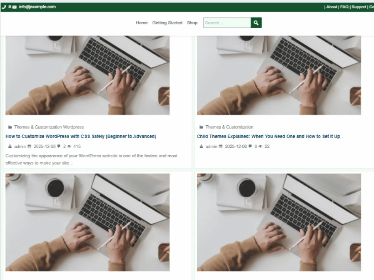 Rabbit Lite web sitesi teması önizlemesi