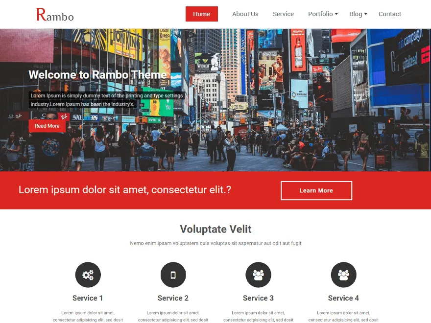 Rambo web sitesi teması örnek görseli