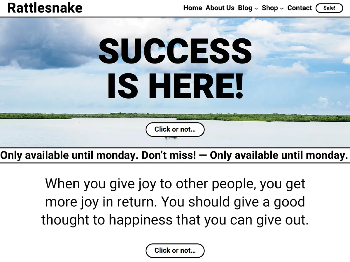 Rattlesnake web sitesi teması önizlemesi