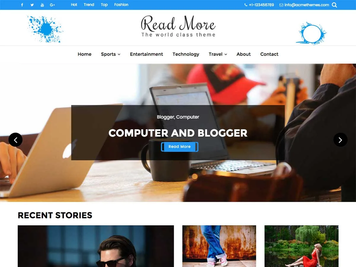 Read More web sitesi teması ile blog ve kurumsal site tasarımı