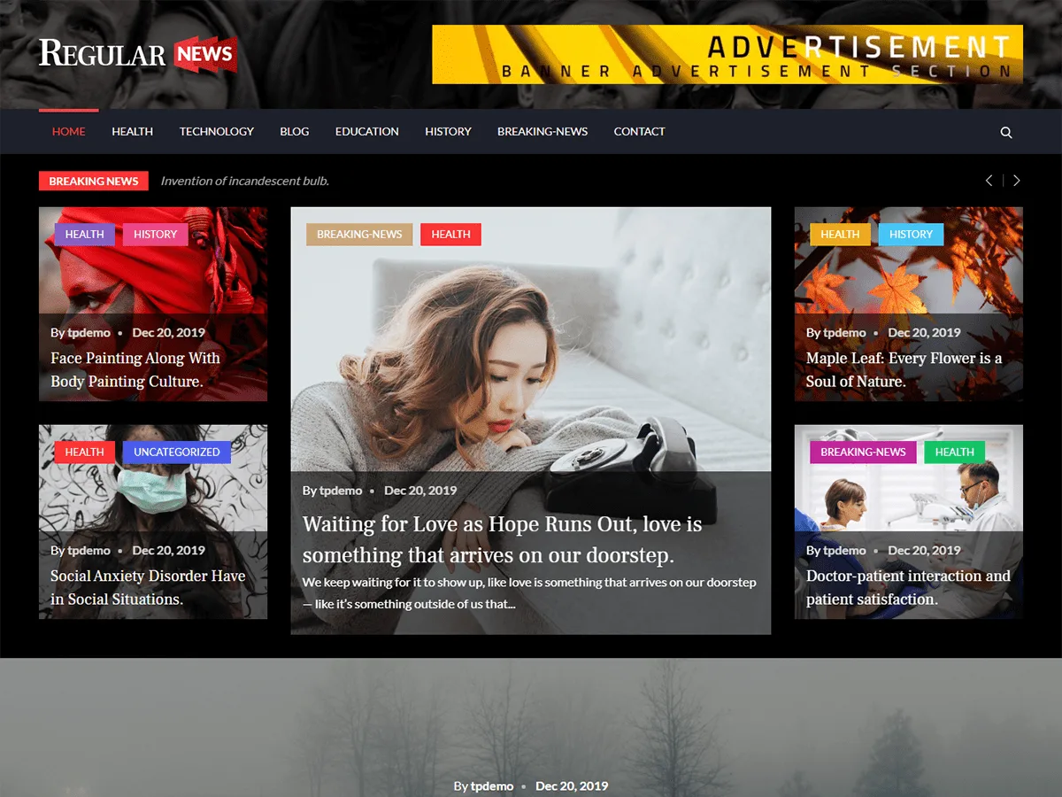 Regular News web sitesi teması görseli