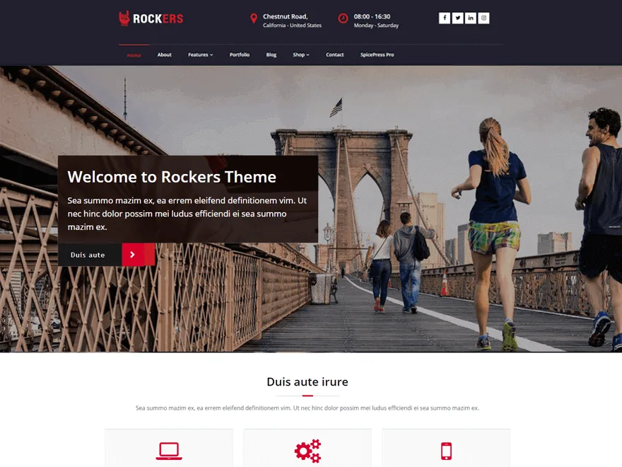 Rockers web sitesi teması önizlemesi