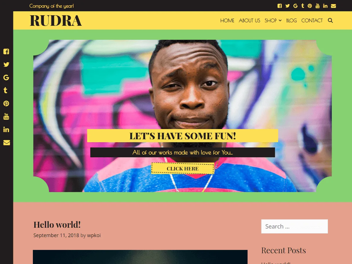 Rudra web sitesi teması önizlemesi