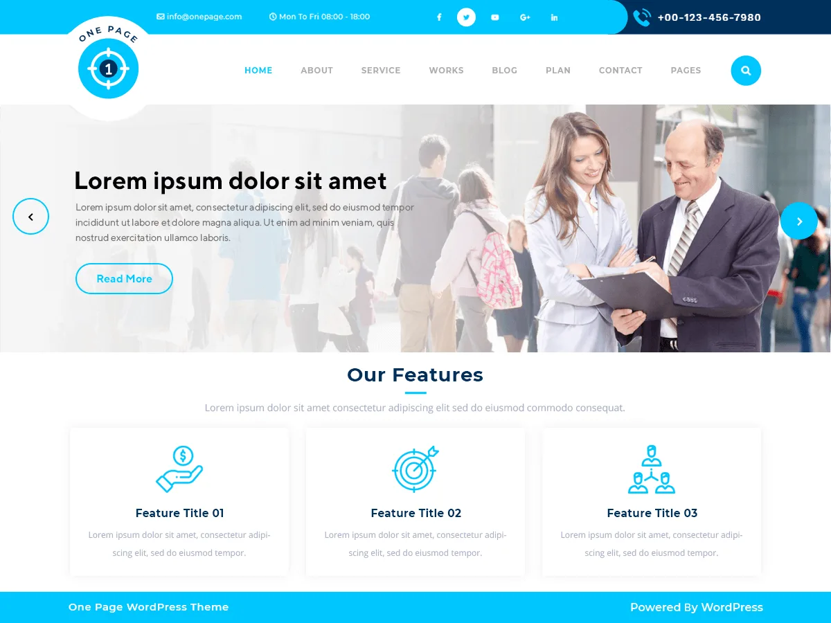 Safha One Page web sitesi temasının önizlemesi