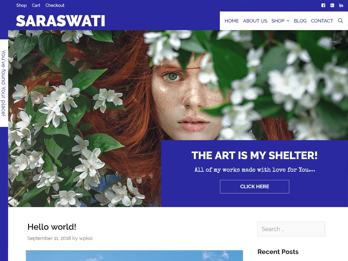 Saraswati web sitesi teması önizlemesi