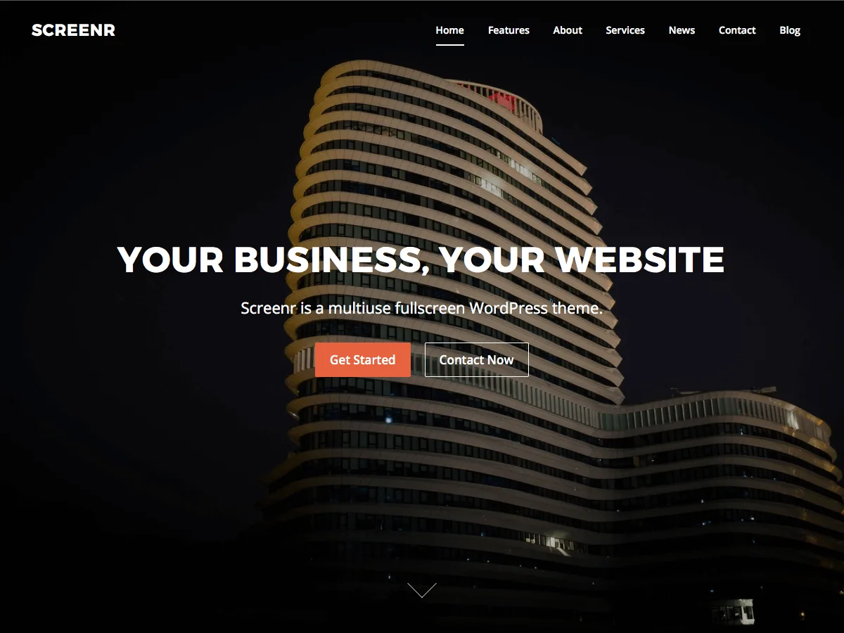 Screenr web sitesi teması önizlemesi