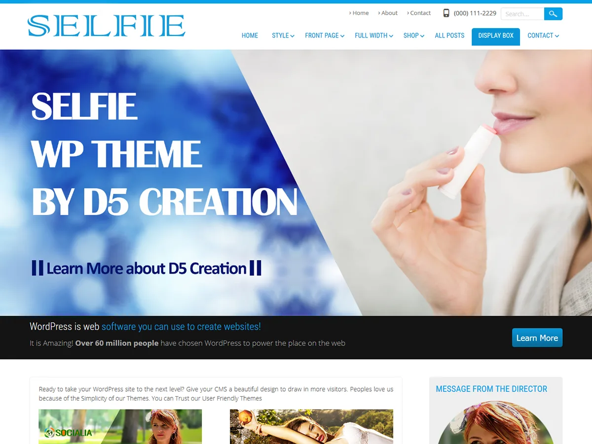Selfie web sitesi teması önizlemesi