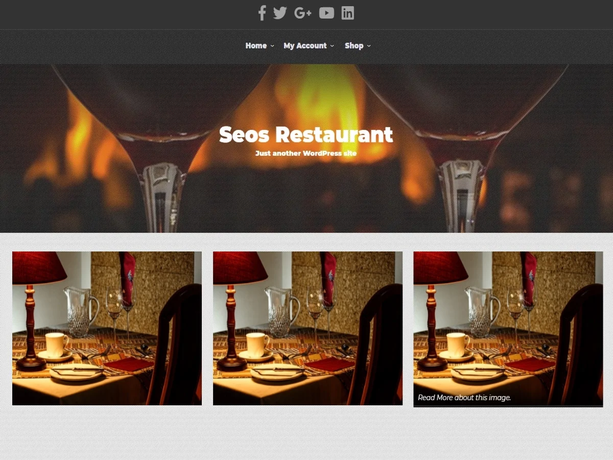 SEOS Restaurant web sitesi teması önizlemesi