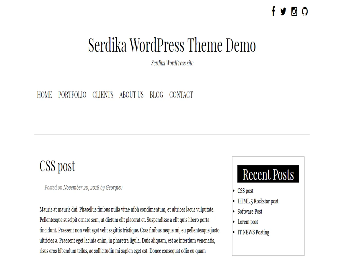 Serdika minimal blog teması önizlemesi
