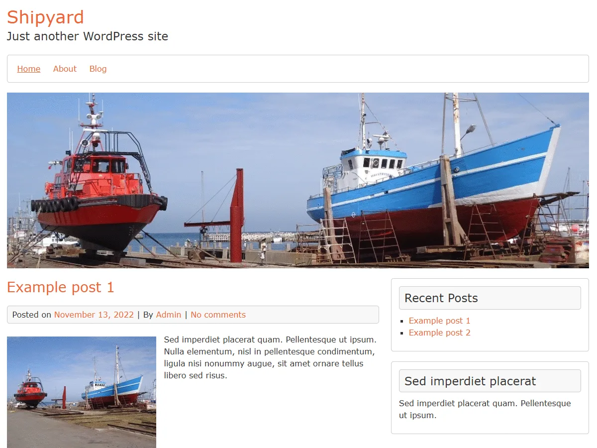 Shipyard web sitesi teması önizlemesi