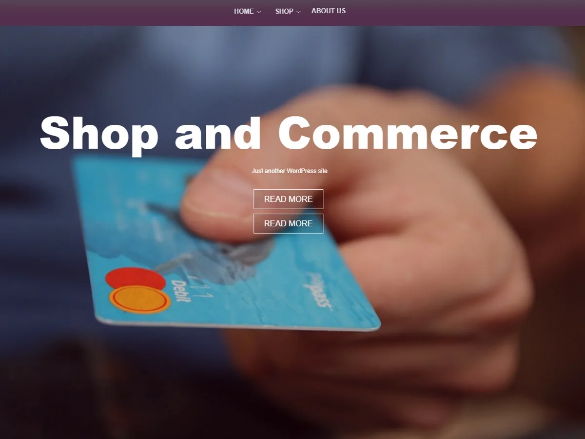 Shop and Commerce web sitesi teması görseli