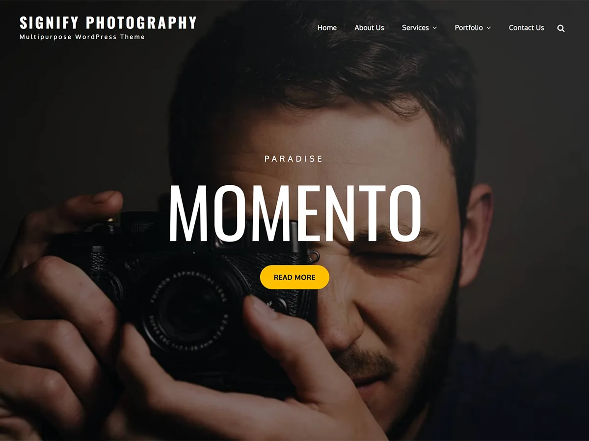 Signify Photography web sitesi teması önizlemesi