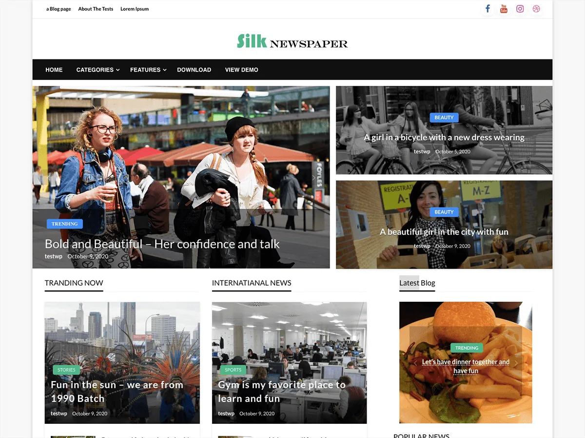 Silk Newspaper teması ile haber ve dergi sitesi tasarımı
