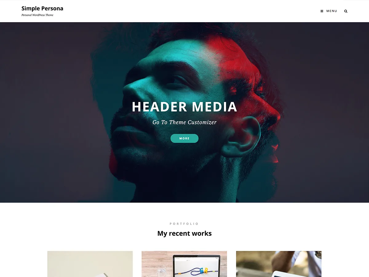 Simple Persona web sitesi teması önizlemesi