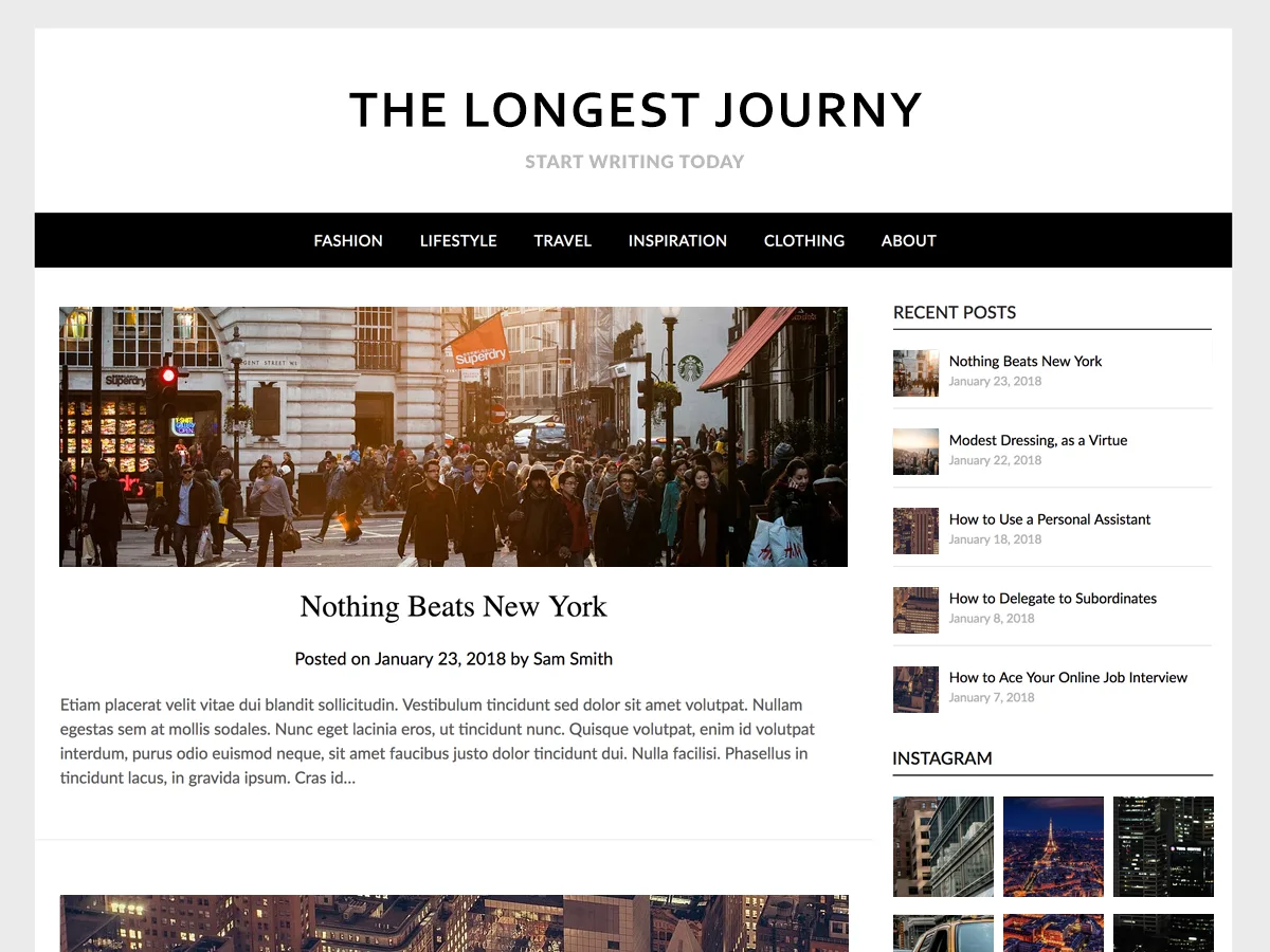 Simple ResponsiveBlogily web sitesi teması örneği