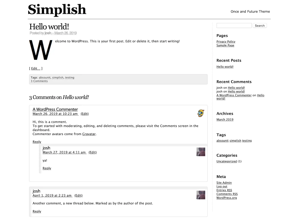 Simplish web sitesi teması ile blog tasarımı