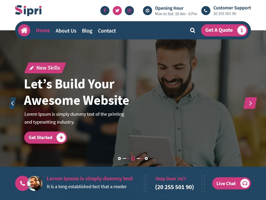 Sipri web sitesi teması önizlemesi