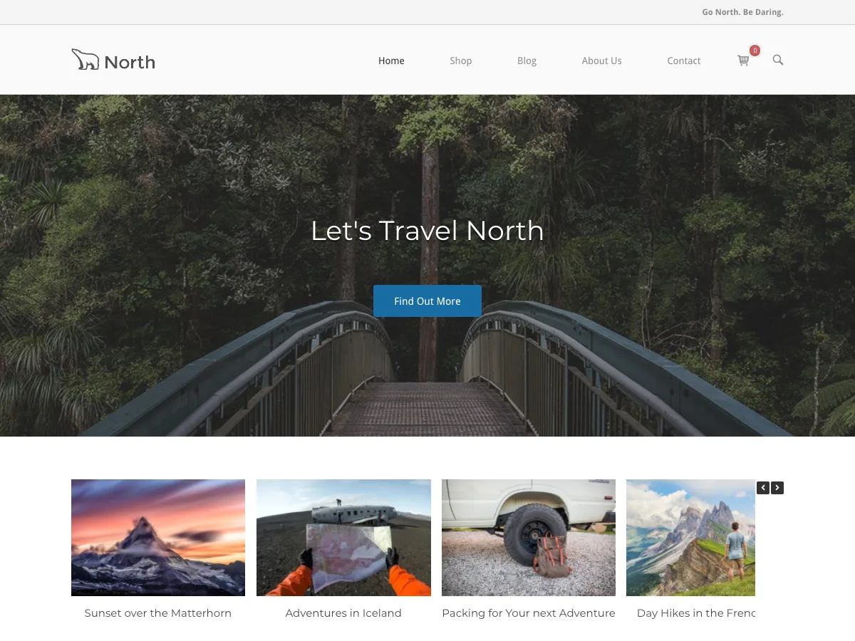 SiteOrigin North web sitesi teması önizlemesi