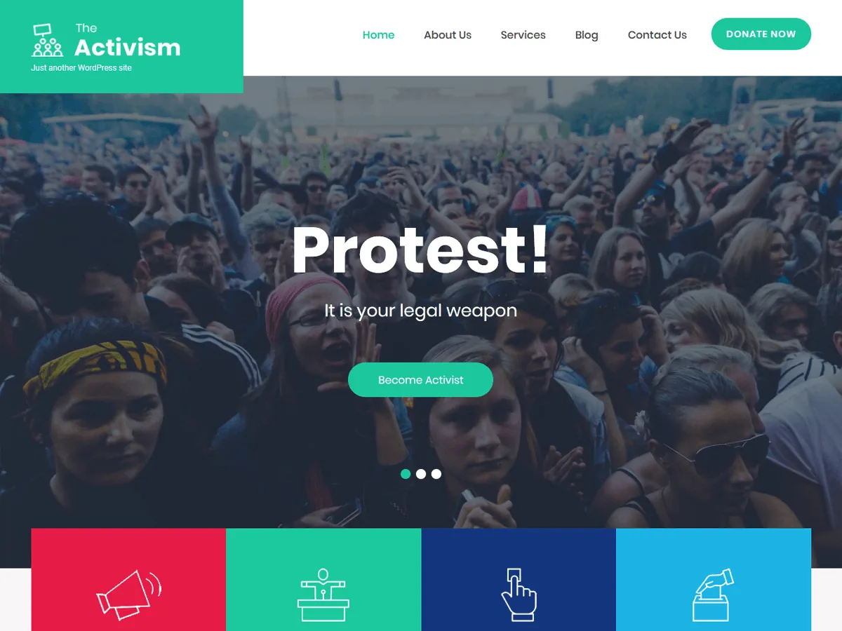 SKT Activism Lite web sitesi teması önizlemesi