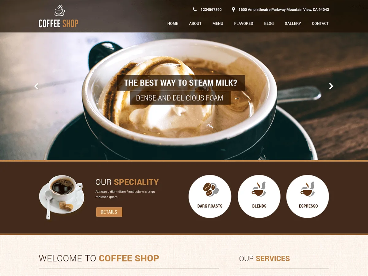 SKT Coffee web sitesi teması görseli